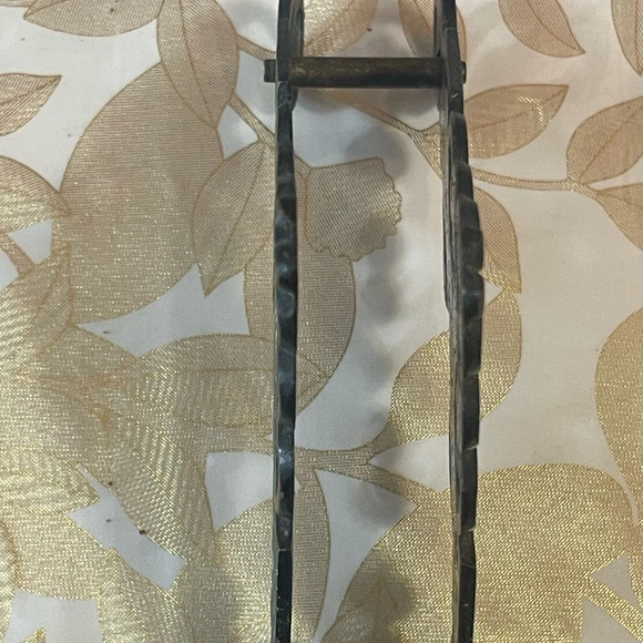 Vintage Israel Judaica Brass Enameled Napkin Holder 6.2" x 1.3" x 3.8" tall - Picture 6 of 6